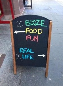 Booze. Food. Fun. Real life.